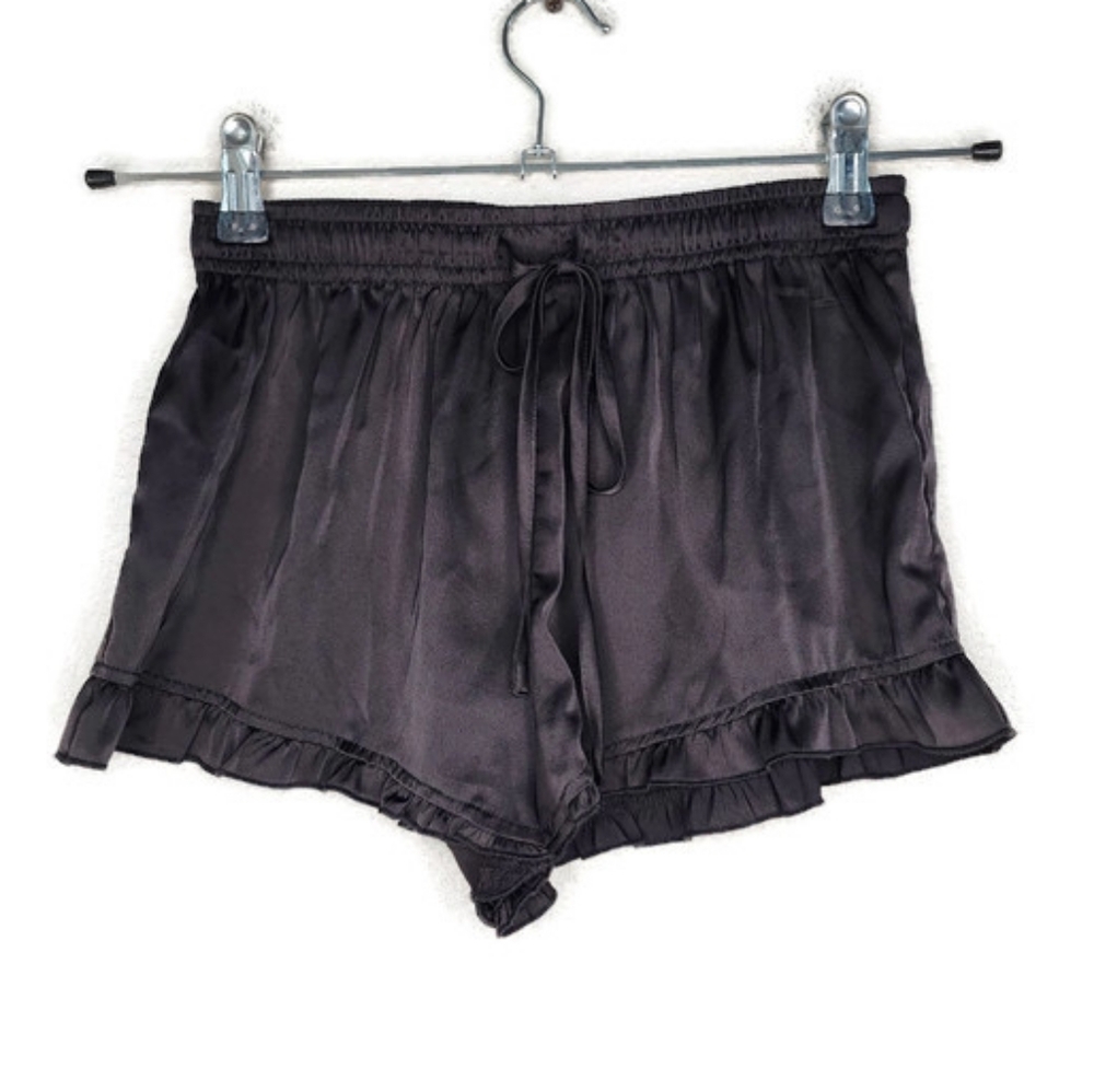 Forever 21 Satin Loungewear Sleep Shorts in Black Size S